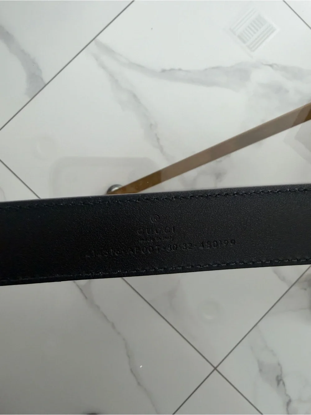 Gucci Black Leather Belt with Gold Double G Buckle